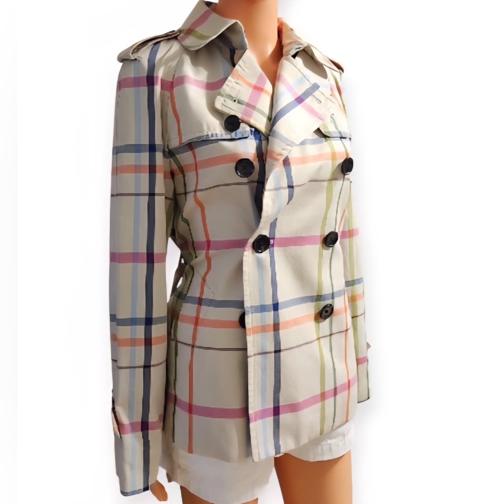 Coach Multicolor Plaid Trench Coat - Picture 7 of 14